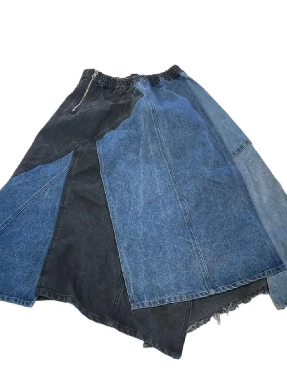 SEA New York Elena Skirt baggy pieced Denim Patchwork Midi Grunge asymmetric 6 - Picture 15 of 16